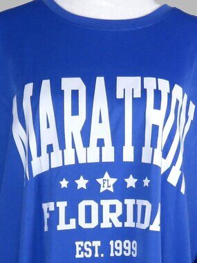 DFP Blue Long-Sleeve Pullover "Marathon Florida" T-Shirt Size XXL (C1949)